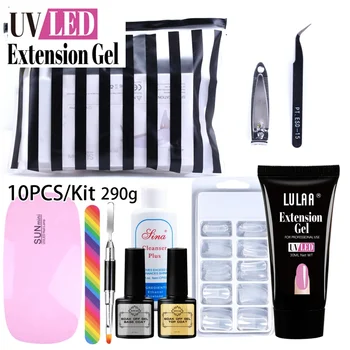 

Poly Gel Nail Kit Nail Art Set Gel Nail Polish Top Coat Base Coat Uv Led Phototherapy Nail Machine Fake Nails Manicure Kit