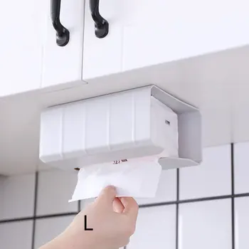 

Wall-mounted Waterproof Tissue Box Multifunctional Simple Style Plastic Product Household Punch-free Rectangular Tissue Box