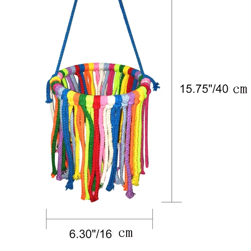 Parrot Bird toy Chew Bites Cotton Rope Colorful Hanging Cage Swing Nest Decor Rope Pull toys Bird Cage Accessories Supplies