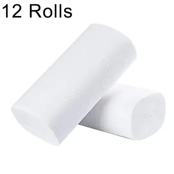 

12 Rolls/Pack 4-Ply Soft Toilet Paper Home Hotel Bathroom Kitchen Office Tissue Hot