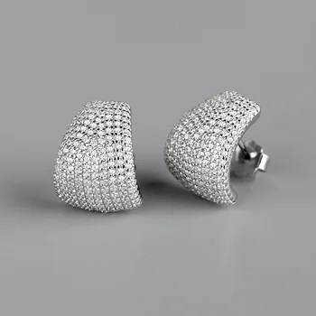 

CMajor Latest S925 Sterling Silver Imported 7A Cubic Zircon Stud European and American Style Full Diamond Earrings for Women