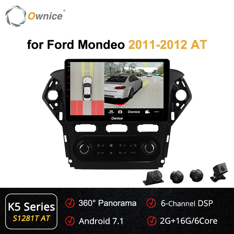 S1281-2 K5 Series Ownice 10," Android 9,0 Восьмиядерный автомобильный радиоприемник K3 K5 K6 для Ford Mondeo 2011 2012 gps аудио dvd-плеер 64G rom DSP 4G LTE DVR - Цвет: S1281-2 K5 Series