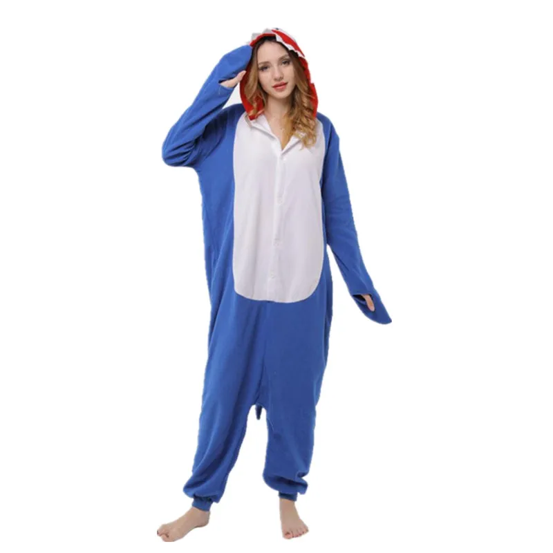 

Shark pajamas High Quality Polar Fleece Cosplay Costume Women Adult Fancy Cute Animal Onepiece Warm Winter Party Kigurumi