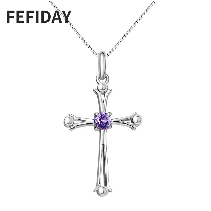 FEFIDAY Модные женские корейские фиолетовые каменные коробки цепи ожерелье