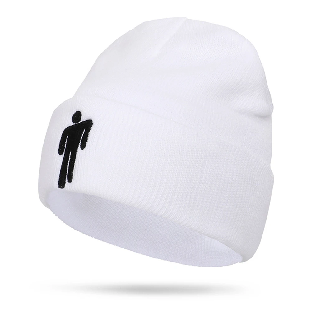 White Billie Eilish Beanies, зимние шапки для мужчин и женщин, вязаные шапки с вышивкой, мужская шапка, женская шапка в стиле хип-хоп, шапочка, велосипедные шапки - Цвет: White