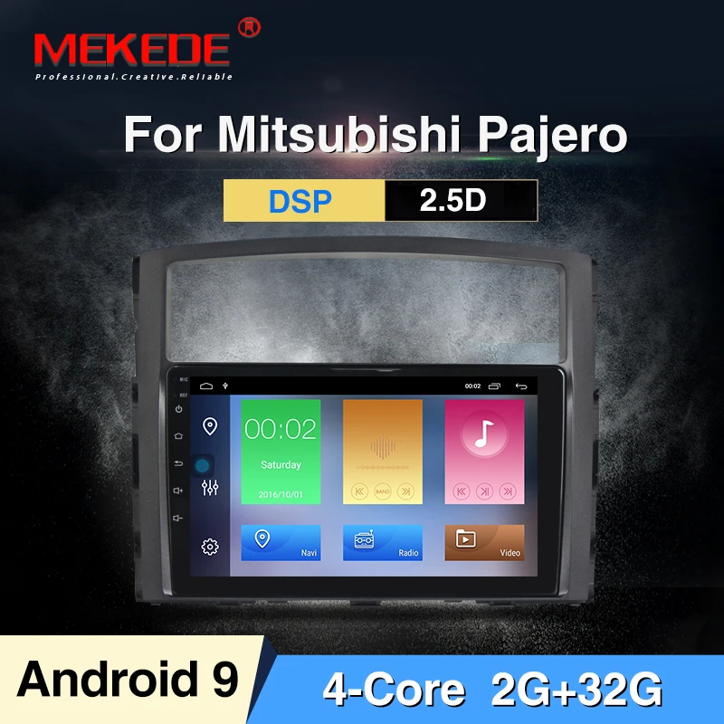 9853 4G LTE Android 9,0 Автомобильный DVD Радио для Mitsubishi Pajero 4 V80 V90 2006- навигационный экран Радио Аудио мультимедийный плеер