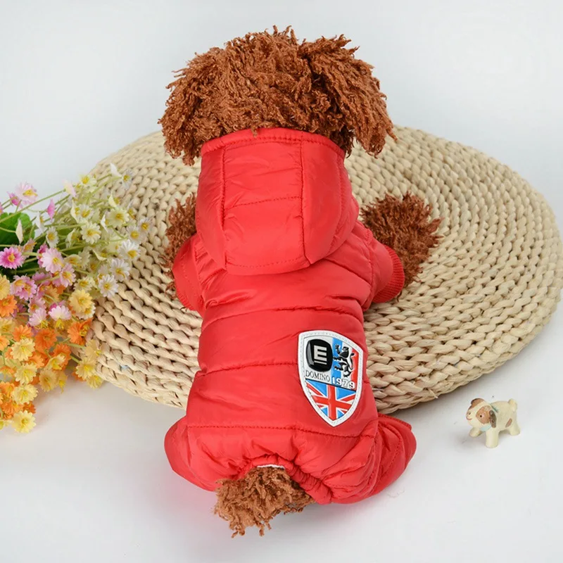 

Pet Dog Jumpsuit Thickening Cotton Hooded Coat Puppy Winter Pets Clothes Pet Warm Down Jacket For Dogs Chihuahua French Bulldog