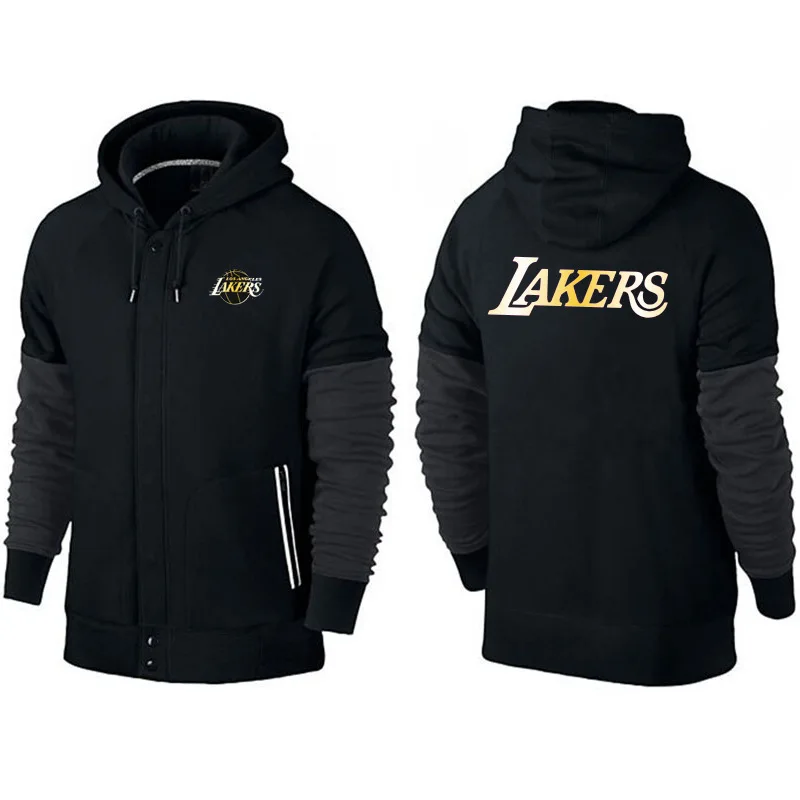 

NBA Lakers Warm Micro Fleece Zip-up Shirt Support Team Clothing Business Attire Logo Customizable Large Amount Excellent Price