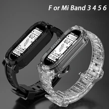 

Bracelet for Xiaomi Mi Band 5 6 Transparent glacier watchband miband 4/5 Breathable Wrist belt Silicone correa mi band 4 3 Strap