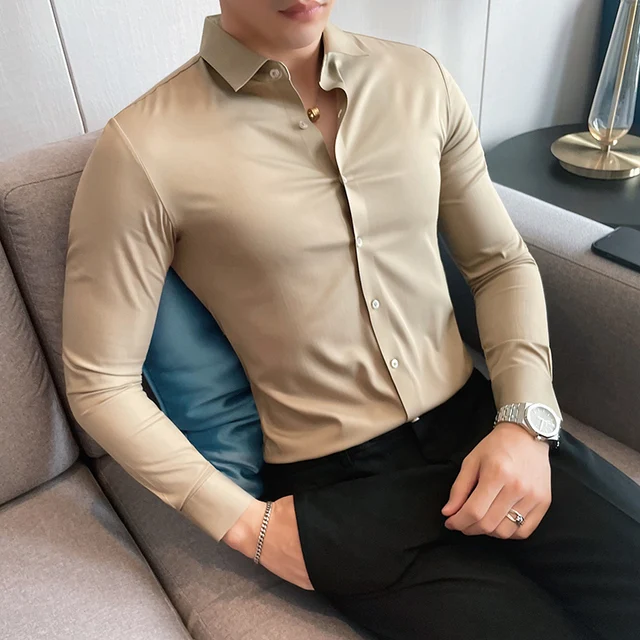 Social Shirt Dress Tuxedo - Shirts 