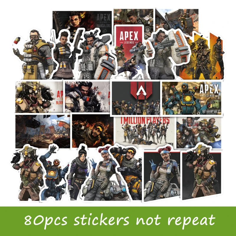 80 шт. игры APEX Legends мультфильм для детей милые аниме наклейки подарок ребенок