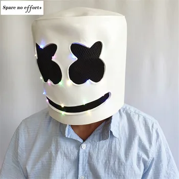 

Music Festival Halloween Mask Cotton Candy Mask Dj Halloween Headdress White Funny Stunned Soul Flying Halloween Gift