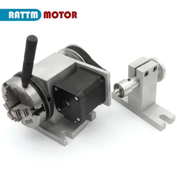 

K11-65mm 3 jaw chuck 65mm 4th Axis & Tailstock CNC dividing head/Rotation Axis for Mini CNC router woodworking engraving Machine