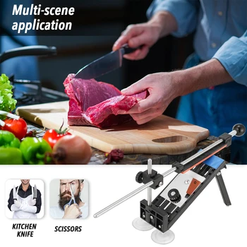 

New Steel Cutter Sharpener Multi-purpose Kitchen Cutters Sharpening Tool Fix Fixed Angle Grind Sharpen Whet Product With 4 Ston