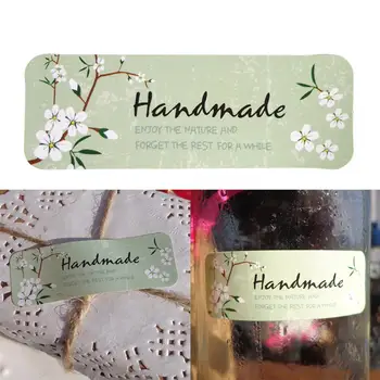 

120pcs / set Strip Seal Sticker Handmade Label Sticker Flower Branch Pattern Natural Green Handicraft Decoration Seal Sticker
