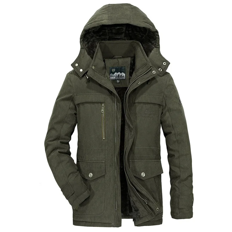 

Парка мужская зимняя со съемным воротником и флисовой подкладкой, батальных размеров