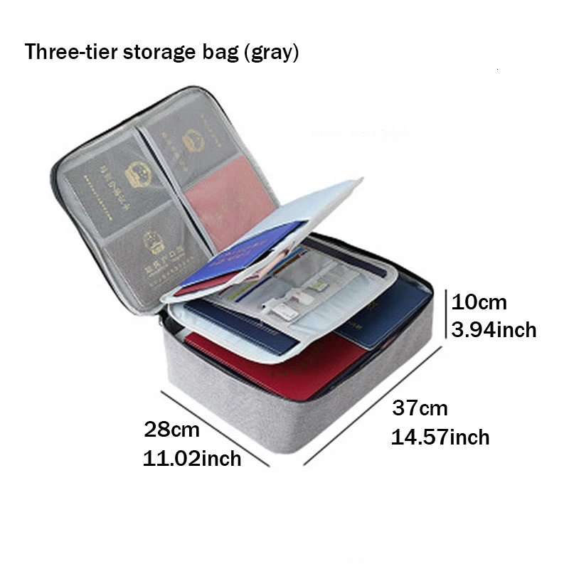 Waterproof Cationic Travel Bag Multi-layer Documents Organizer Handbag Outdoor Portable Large Capacity Zipper Storage Bag - Цвет: D