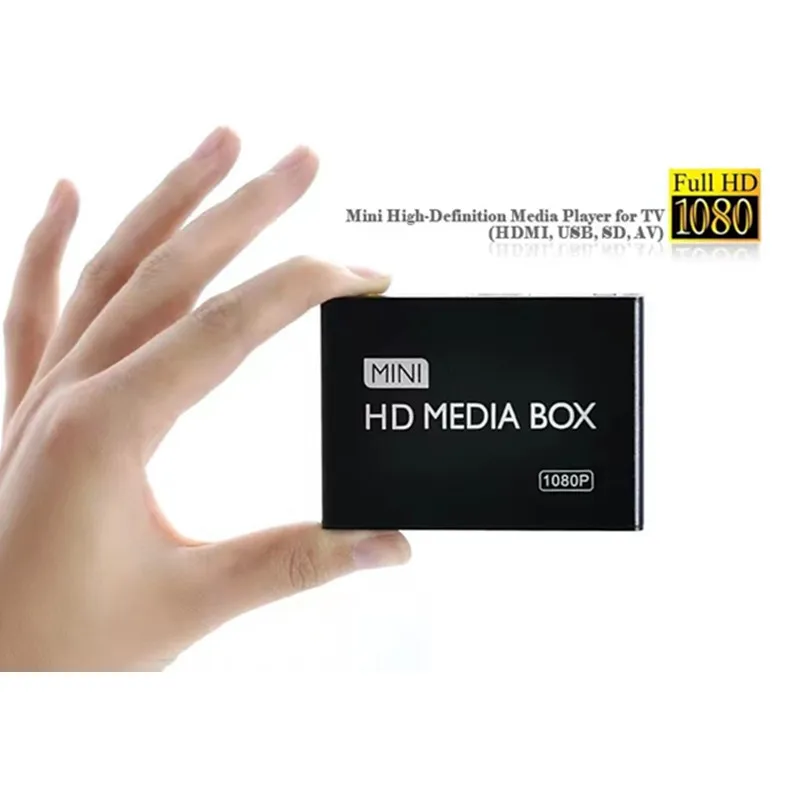 Mini Media Player 1080P Mini HDD Media Box TV box Video Multimedia Player Full HD With SD MMC Card Reader 100Mpbs EU Plug - ANKUX Tech Co., Ltd