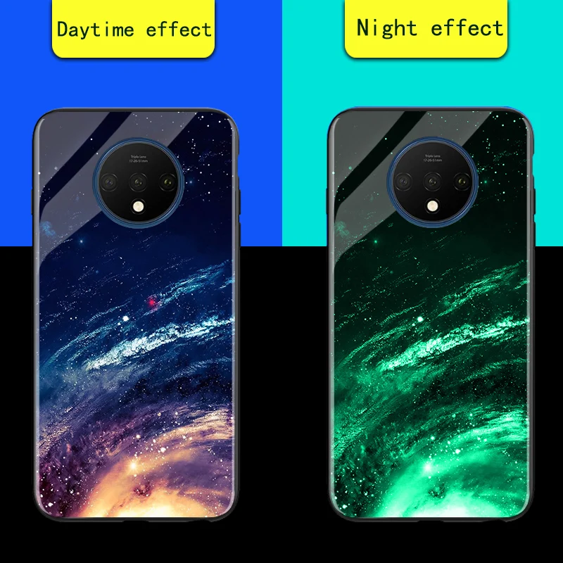 Роскошный Звездный светящийся чехол из закаленного стекла для Oneplus 5 6 7 Pro 1+ стеклянная задняя крышка для Oneplus 5T 6T 7T Pro чехол s - Цвет: 09