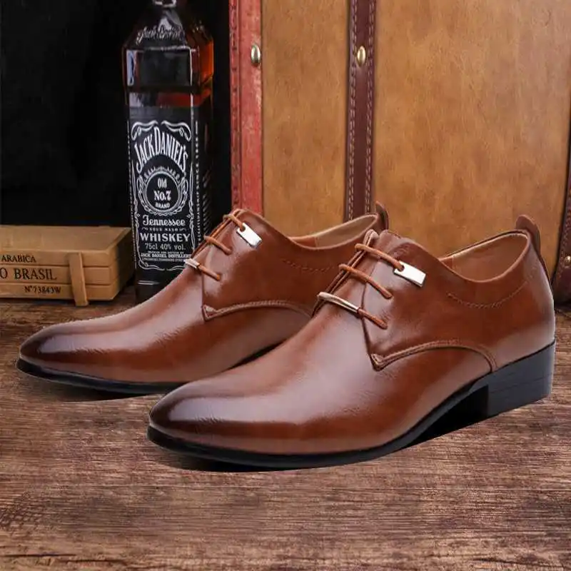 Модная мужская деловая обувь; высококачественные модельные туфли с острым носком; кожаные мужские туфли-оксфорды; большие размеры; tyh789
