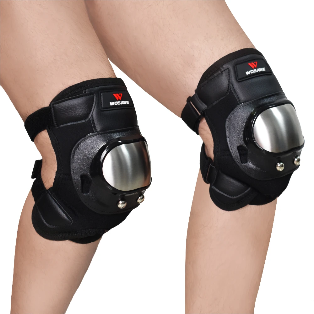 ML304 Knee pads WOSAWE 4 шт./компл. Нержавеющая сталь локоть наколенники s мотоциклетные наколенники броня для гоночного мотоцикла Защитное снаряжение для коленей протектор комплект - Цвет: ML304 Knee pads