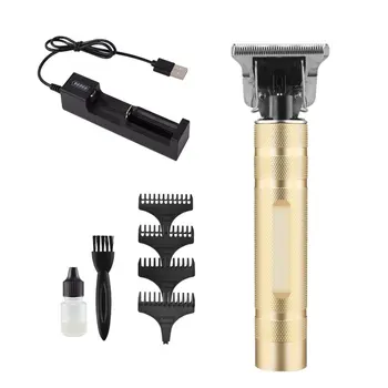 

Vintage oil head carving electric clipper USB Carbon steel T-shaped rounded cutter head design Strong motivation Haircut