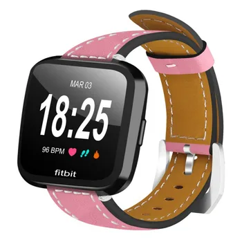 

High End Replacement Genuine Leather Matte Wrist Watch Band Strap For Fit bit Versa Smart Watch