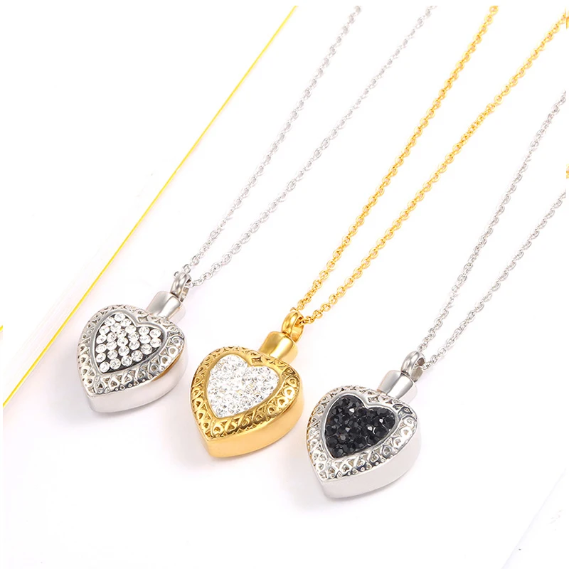 Minicremation Cremation Jewelry For Ashes Necklace Together Forever Heart Pendant Stainless Steel Ashes Urn Memorial Keepsake