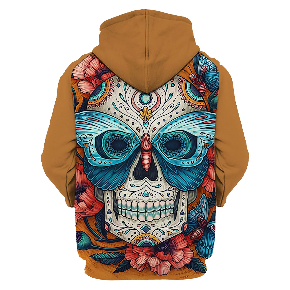 Showtly Horro Skull Mens Hoodies Jack Skellington Halloween Costumes Casual Anti Social Club Man Streetwear