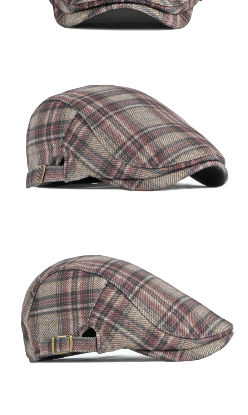 HT3964 Berets Neue Herbst Winter Hut Vintage Baskenmütze Kappe für Männer Frauen Plaid Flache Kappe Männlich Weiblich Retro Künstler Maler Baskenmütze Hut – Detail 6