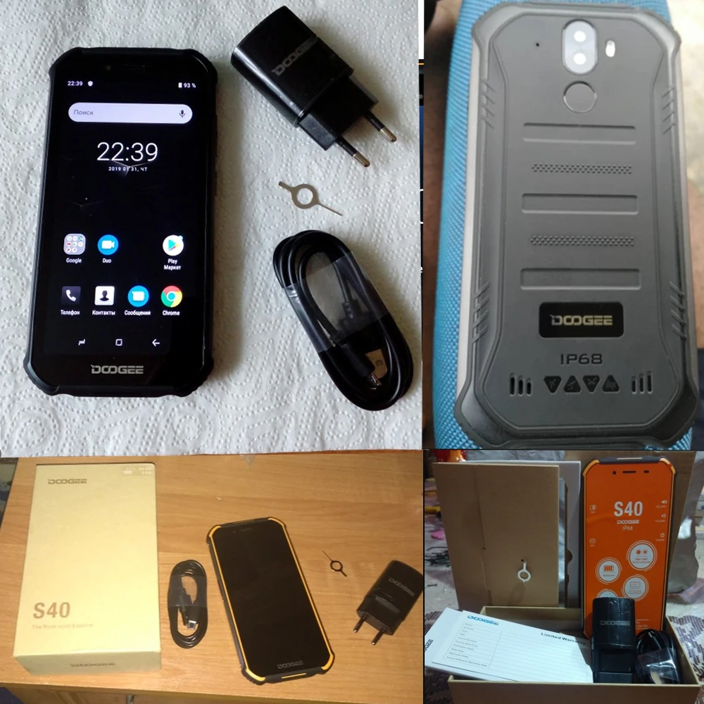 DOOGEE S40 4GNetwork прочный мобильный телефон 5,5 дюймов Дисплей 4650 мА/ч, MT6739 4 ядра, 3 Гб оперативной памяти, Оперативная память 32GB Встроенная память Android 9,0 8.0MP IP68/IP69K