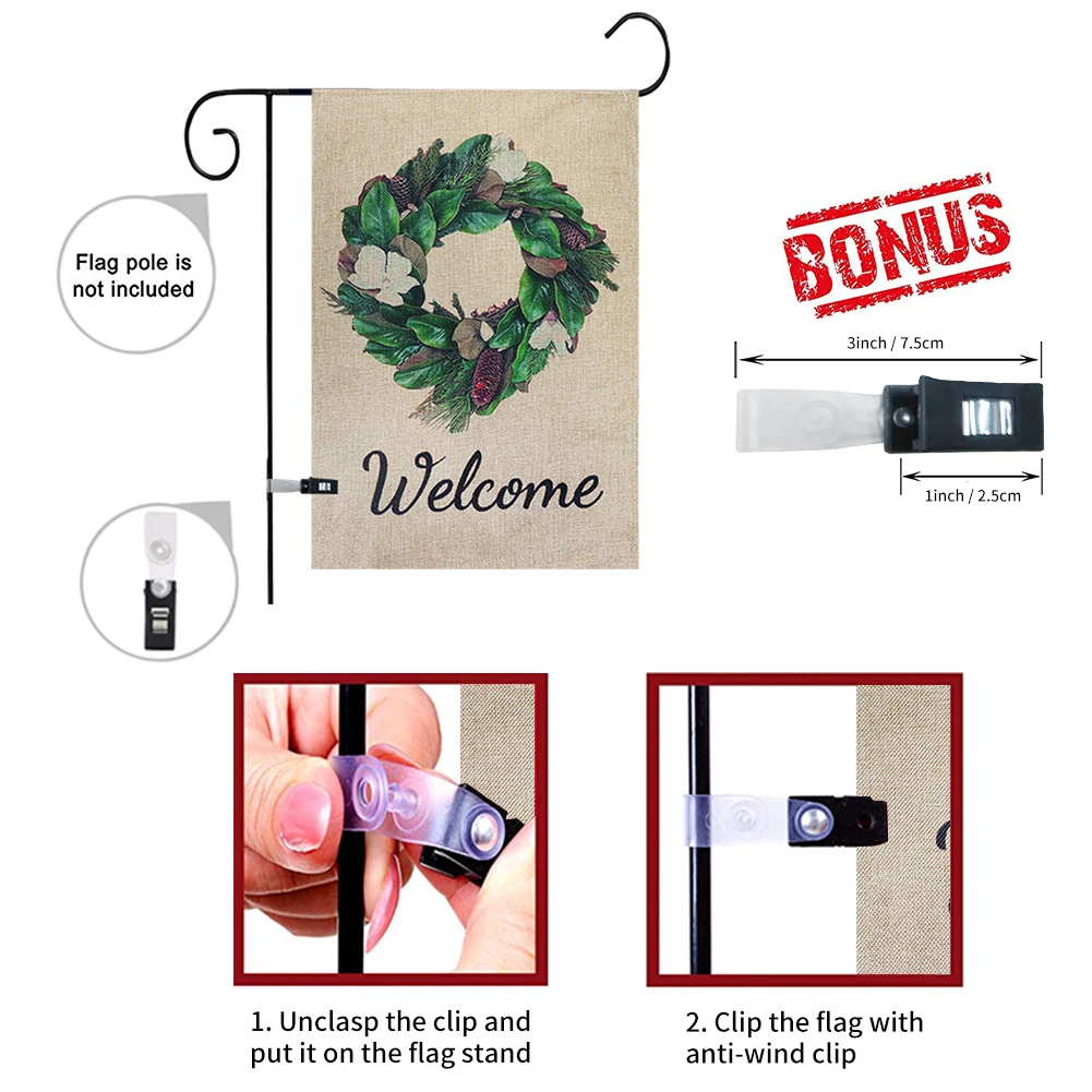 Рождество украшения сада Добро пожаловать флаги баннеры венок флаг знака в