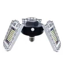 Высокая интенсивность E27 60 Вт 6000лм светодиодный деформируемый светильник гаражный свет AC170-265V светодиодный шахтерские лампы для гаража/чердака/подвала/дома