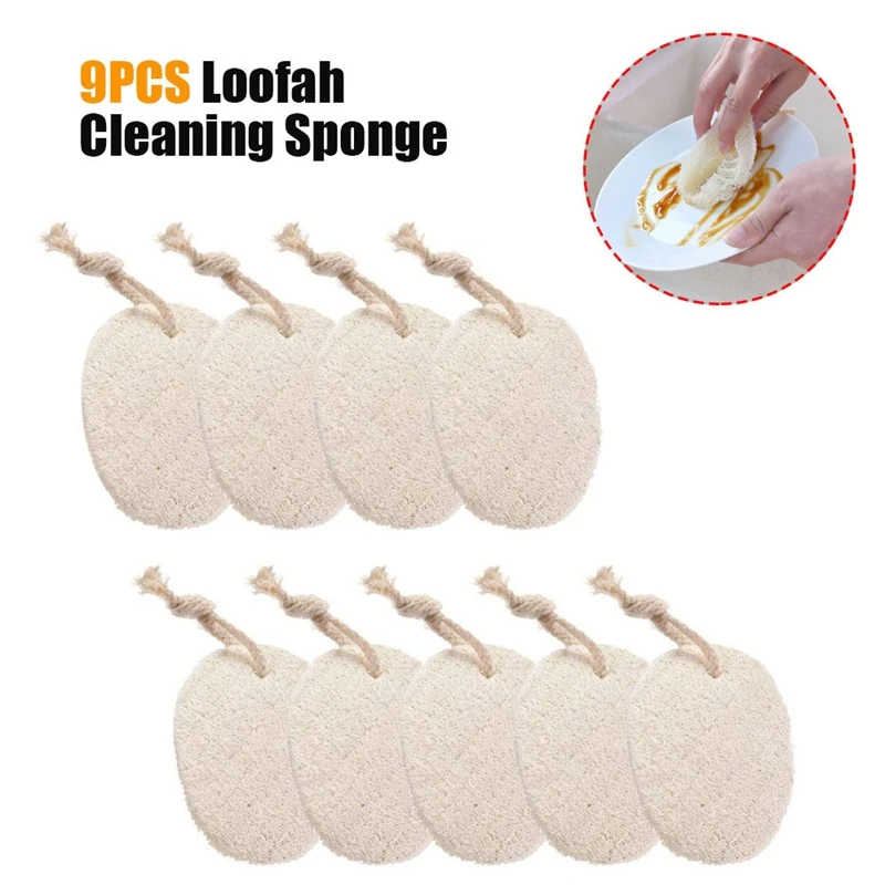 

9 шт моющая губка Loofah, портативные бытовые моющие биоразлагаемые подушечки для мытья посуды