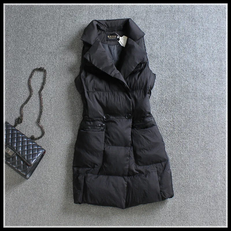 Осень 2020 женский жилет куртка без рукавов длинные женские жилеты зимняя верхняя
