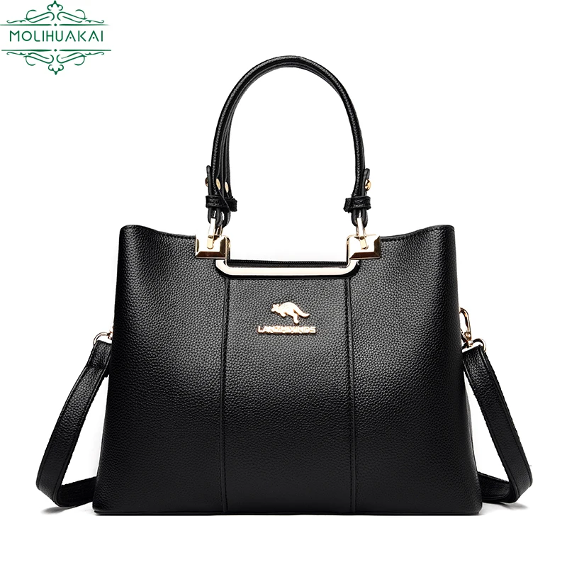 

High Quality Ladies PU Leather Shoulder Bag Fashion Designer Bag Bolsa Feminina Large Capacity Handbag Shopping Bags For Women
