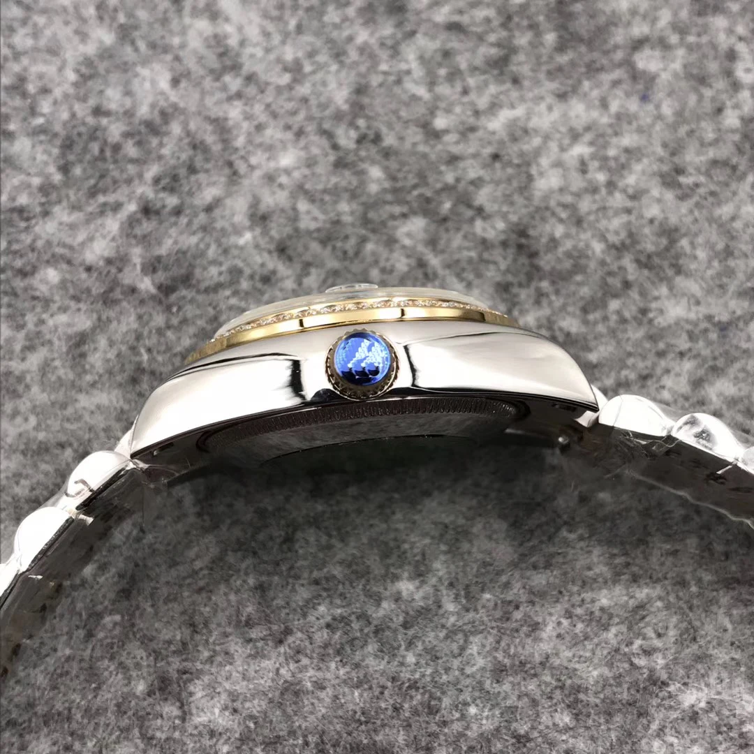 Роскошные брендовые новые женские автоматические механические часы Datejust из нержавеющей стали с сапфировым золотым корпусом и серым циферблатом с бриллиантами 31 мм AAA