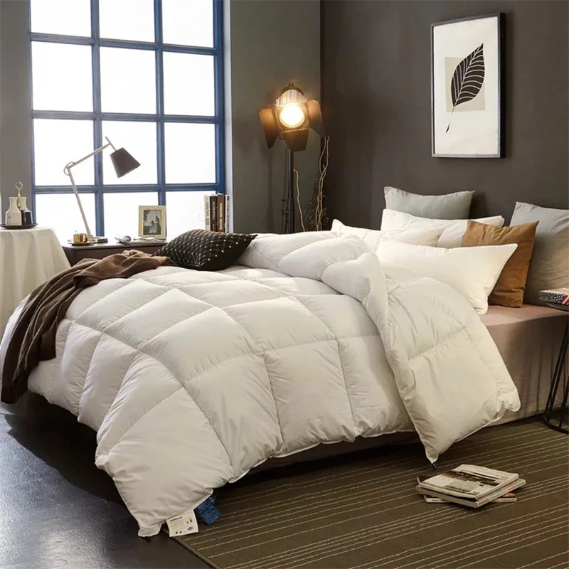 

Luxury 100% White Superfine Fiber Warm Winter Quilt/Comforter/Duvet 100% Cotton Cover Twin Full Queen King Size For Four Seasons