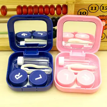 

Mini Portable Square Plastic Contact Lens Case Container Waterproof Leak-Proof Travel Kit Set Storage Holder Mirror Box Eyewear