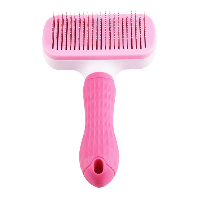 Pet Self Cleaning Automatic Comb With Handle To Remove Loose Dog Comb Pet Grooming Supplies Dogs Cats Professional Grooming Tool - Цвет: BP