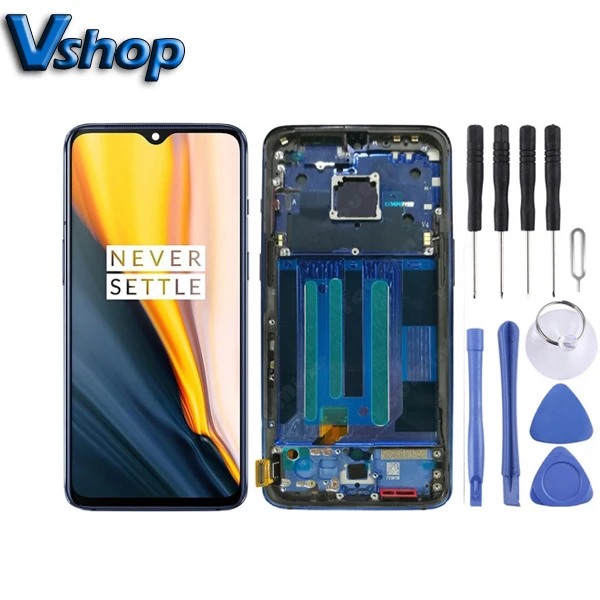 AMOLED материал для OnePlus 7 ЖК-экран и дигитайзер полная сборка с рамкой для OnePlus 7 телефон запасные части