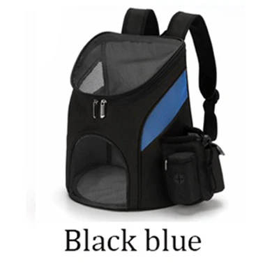 Black-blue Backpack Дышащий рюкзак для домашних животных с большим пространством, Высококачественная нейлоновая сумка-переноска для кошек и собак, регулируемый плечевой ремень, рюкзак для путешествий для домашних животных - Цвет: Black-blue Backpack