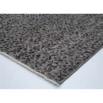 

97x180 Cm Grey Handmade Overdyed Rug-3x6 Ft