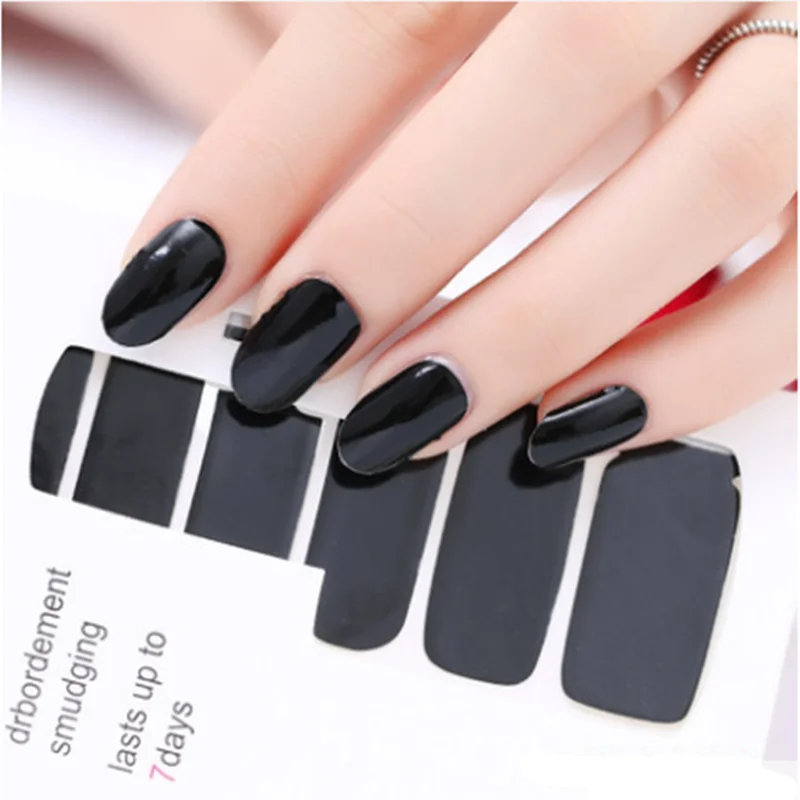 16 советы полное покрытие Обертывания Nail Art Наклейки Лак Sally H самоклеящаяся чистый