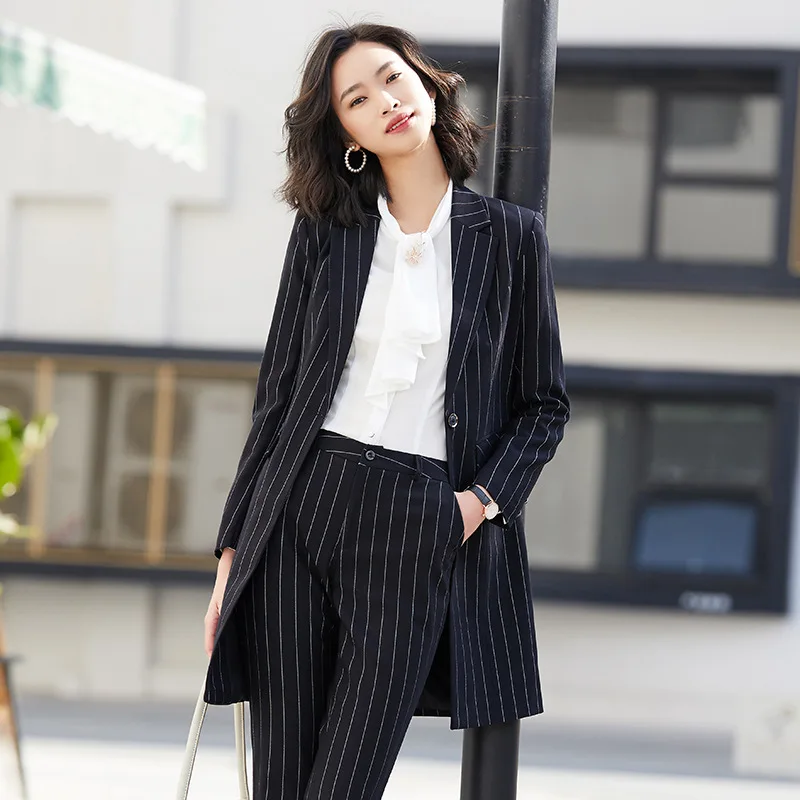 Women's Elegant Formal Business OL Spring Summer Long Sleeve Slim Blazer and Skirt Suit Office Ladies Work Wear Blazers Jacket