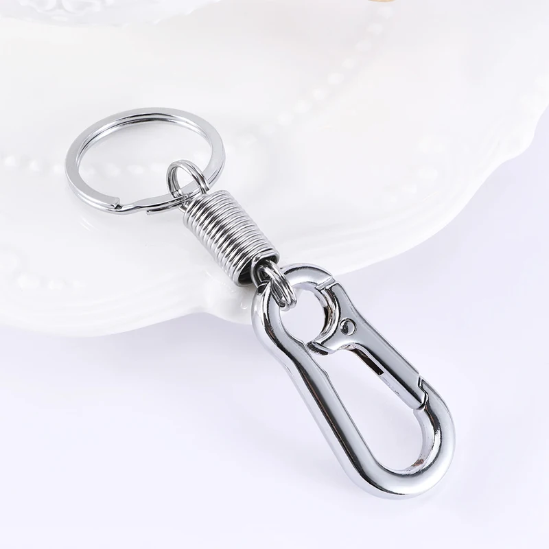 

5Pcs Spring Buckle Stainless Steel Retractable Keyring Anti-lost Buckle Waist Belt Clip Bicycle Bottle Holder Carabiner Keychain