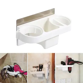 

High Quality Double Hole Hair Dryer Storage Rack Plywood Organizer Plastic