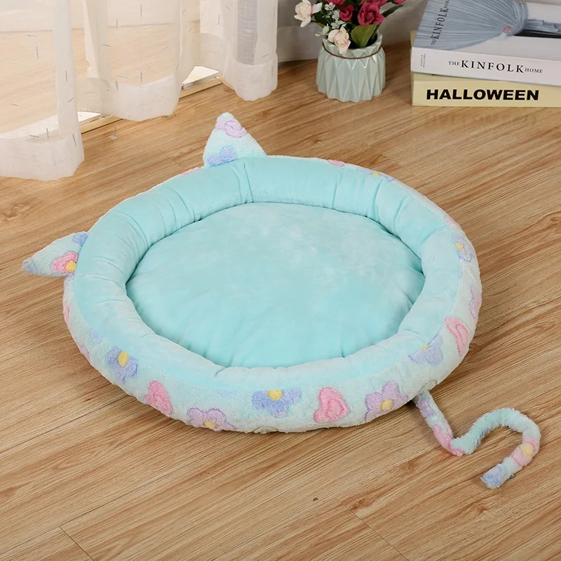 Круглая кровать для собаки, кошки, гнездо для питомца, моющееся домашнее животное, домик для собаки, зимний коврик, cama para gato, высокое качество, кровать для кошек