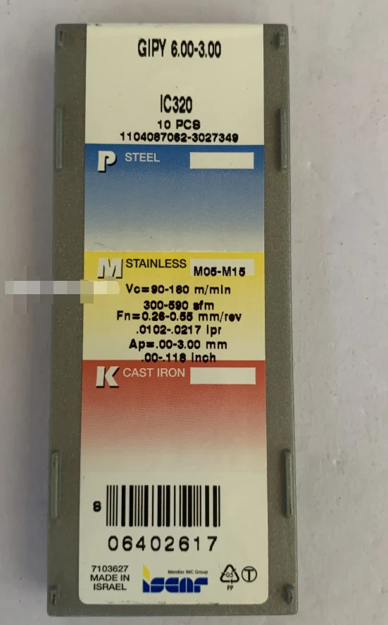 10 шт. ISCAR вставки карбида GIPY6.00-3.00 IC320