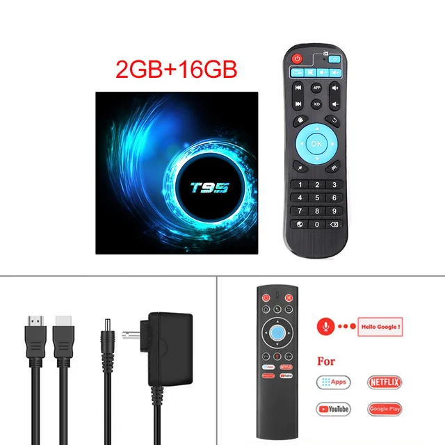 Android 10,0 ТВ-приставка 4 Гб ОЗУ 32 Гб 64 Гб ПЗУ ТВ-приставка T95 Allwinner H616 6K@ 30fps HD Cortex-A53 смарт-медиаплеер HDMI 2,0 - Цвет: 2G 16G with T1